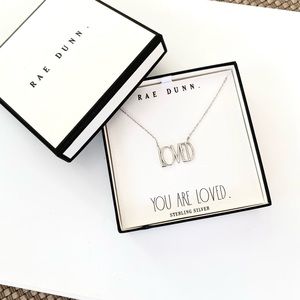 NIB Rae Dunn LOVED sterling Silver necklace